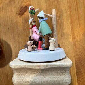 Wooderful Life Wooden Music Box Kiss Under the Mistletoe Plays “to love again”